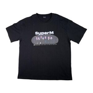 SuperM T‎ Shirt Black We Are The Future KPop Group Tee Menswear Size Large Mens